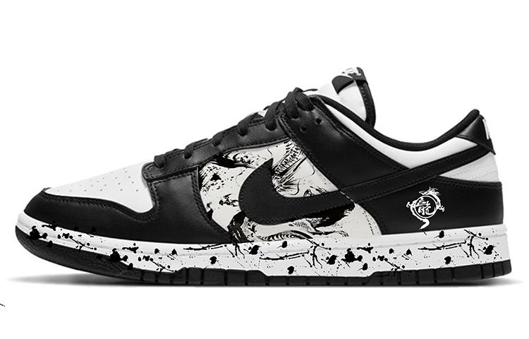 Nike Dunk Low Anti-Slip Wear-Resistant Low-Top Skateboard Shoes Women's Black White