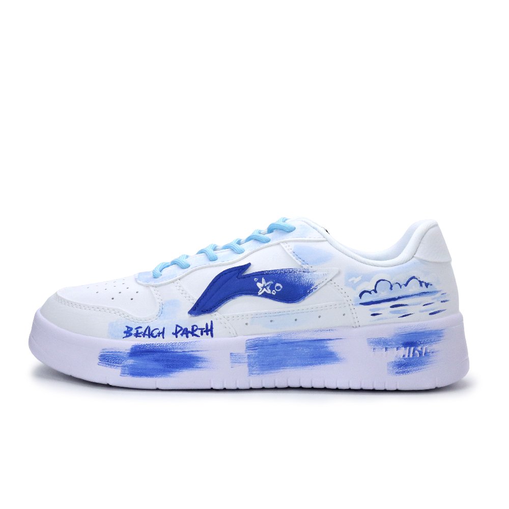 LiNing Pontoon Boats Lightweight And Breathable Low Top Skateboard Shoes Unisex Blue White