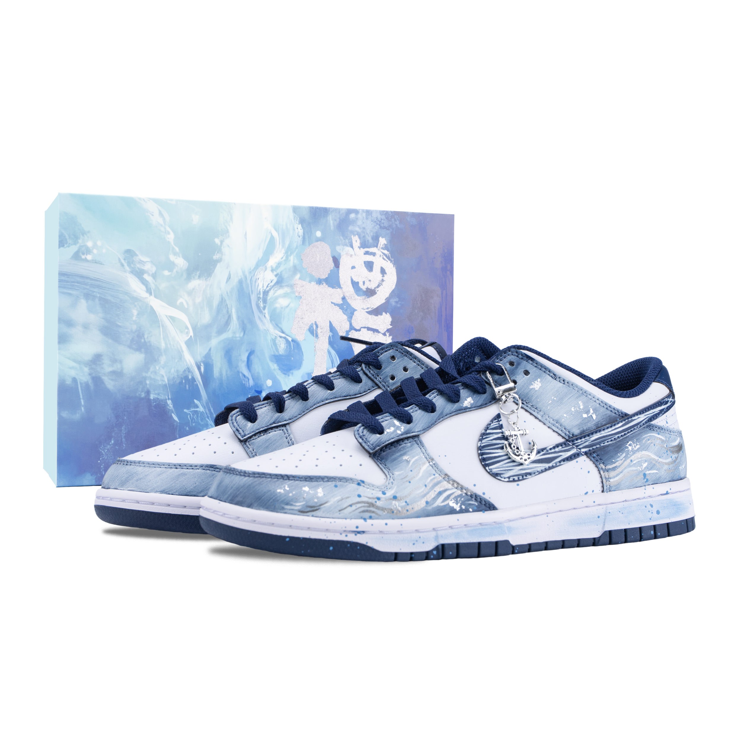 Nike Dunk Jade Sea Tide Born Slip Resistant Abrasion Resistant Low top Skateboard Shoes Unisex White Blue