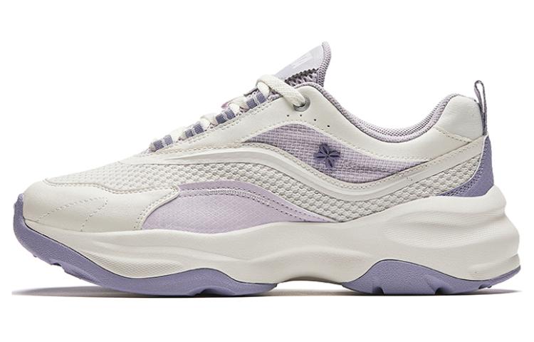 Anta White Crape Myrtle Height Increasing Breathable Low Top Casual Shoes Women's Purple White