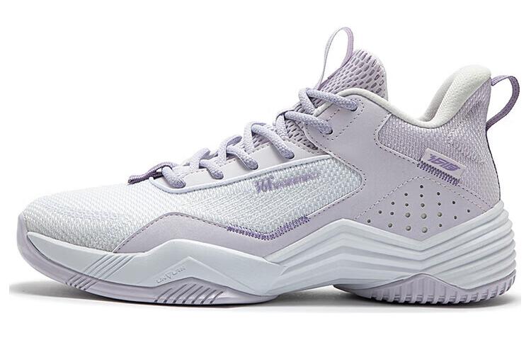 361° Cushioning Wear-Resistant Low-Top Basketball Shoes Men's White Purple