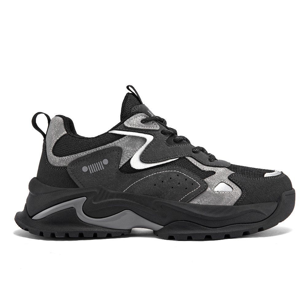 JEEP SPIRIT Abrasion Resistant Low Top Chunky Sneakers Men's Volcanic Gray