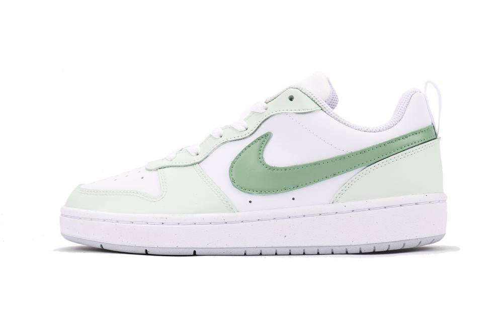 Nike Court Borough Coverage Slip-Resistant Water-Resistant Low-Top Skateboard Shoes GS White Green