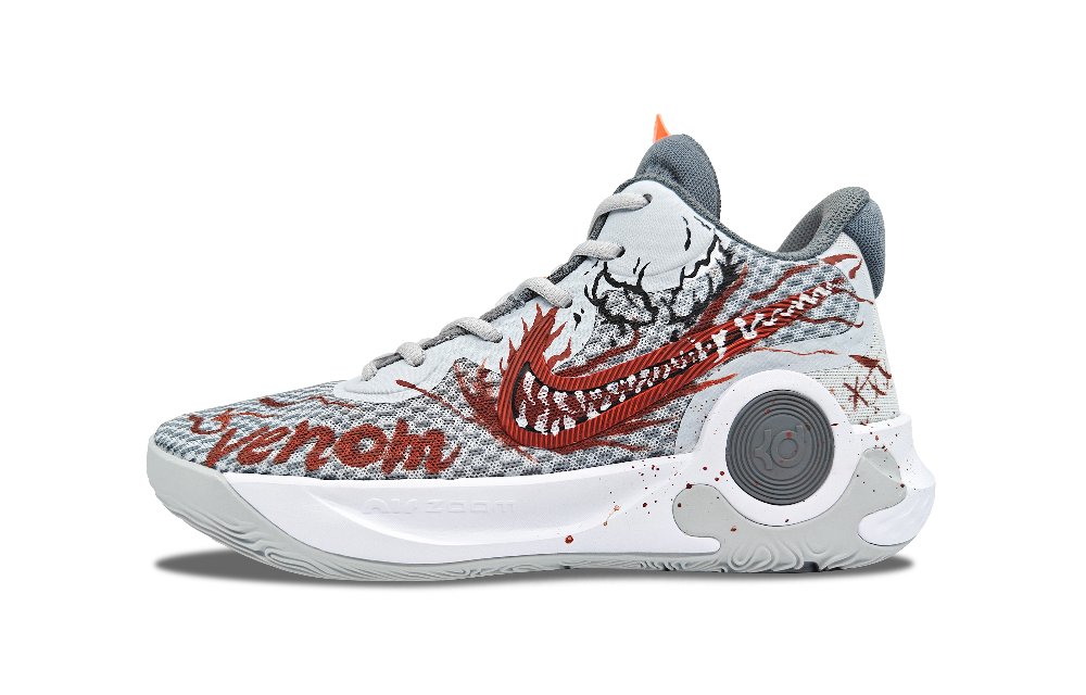 Nike KD Trey 5 IX Basketball Shoes Unisex Mid-Top Gray Red White