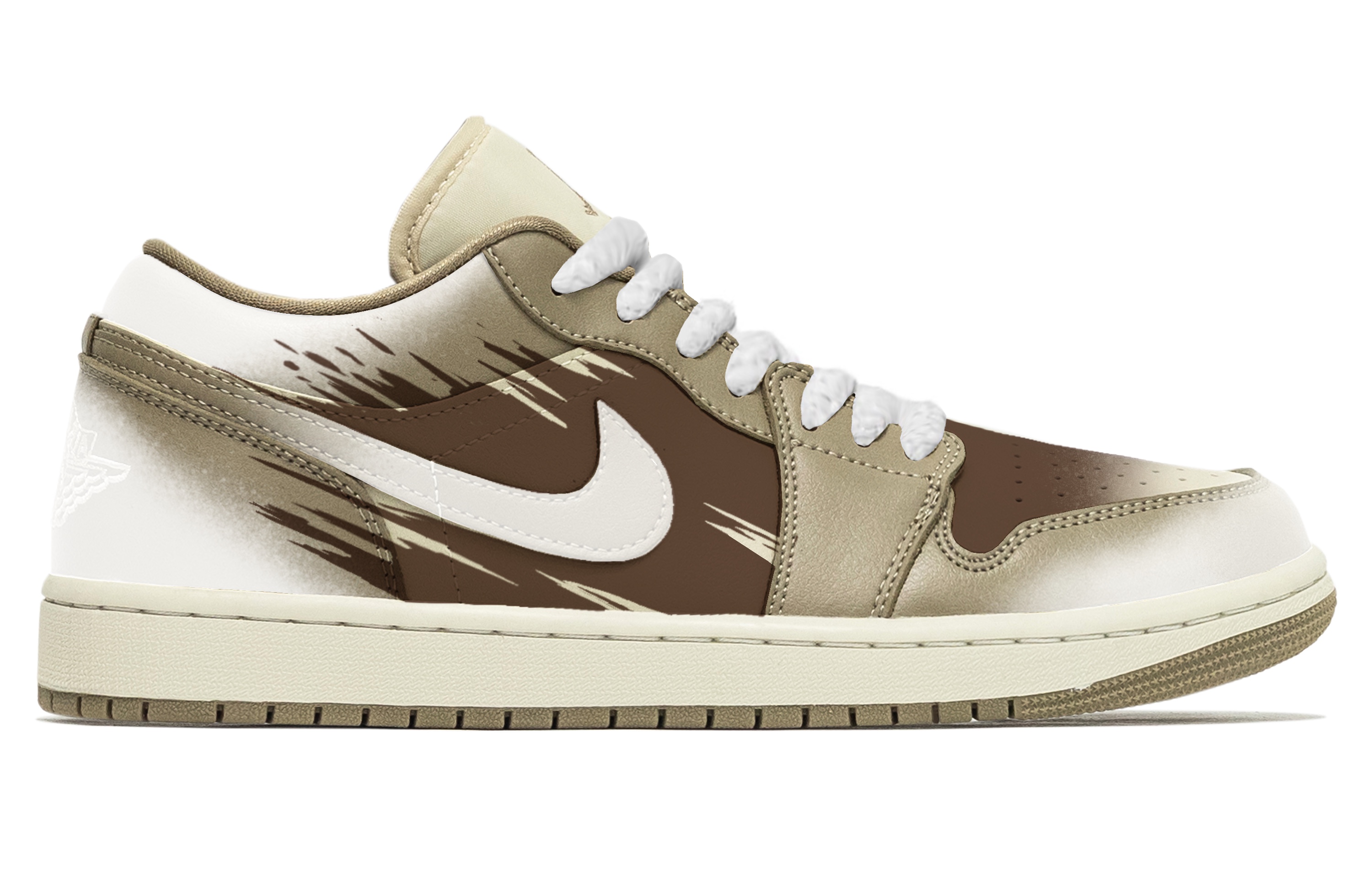 Jordan Air Jordan 1 Rhapsody, Brown Rhythm Abrasion Resistant Low top Vintage Basketball Shoes Unisex Brown