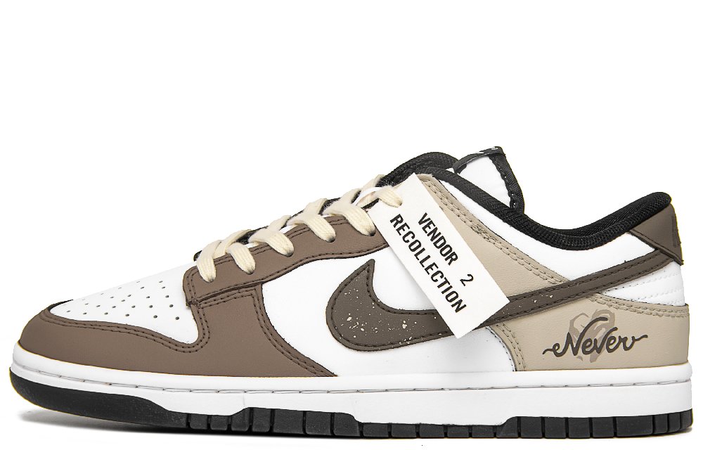 Nike Dunk Love And Memory Slip Resistant Abrasion Resistant Low top Skateboard Shoes Men's White Brown