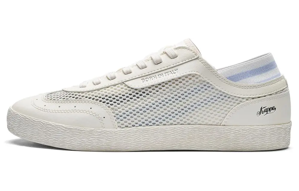 Kappa Back to Back Lightweight And Breathable Low top Skateboard Shoes Unisex Winter Day White