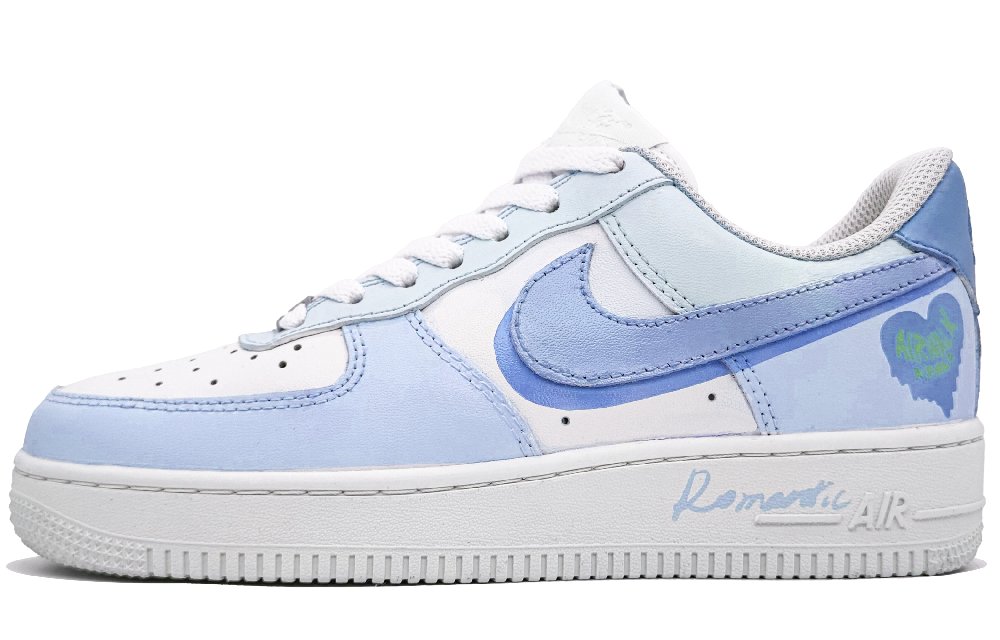 Nike Air Force 1 Anti-Slip Wear-Resistant Low-Top Skateboard Shoes Unisex Sweet Blue