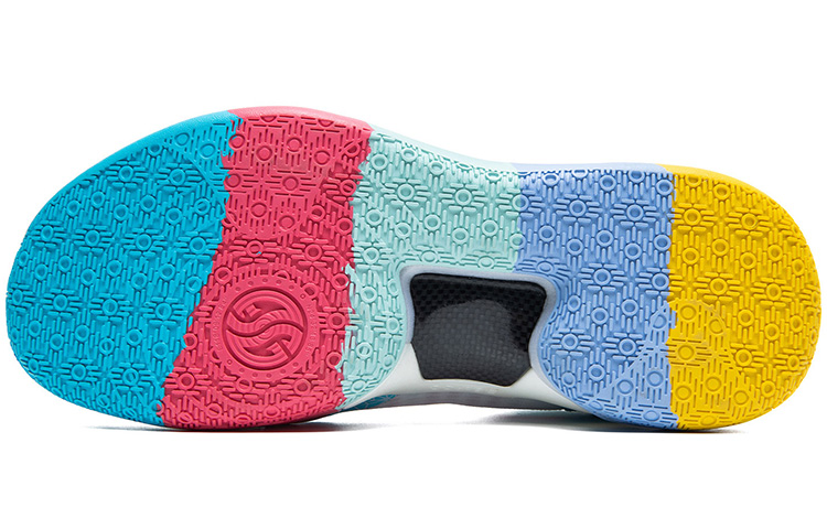 361° AG1 Pro Ice Rocky Non-slip Wear-resistant Shock Absorption Mid-Top Basketball Shoes Blue Pink