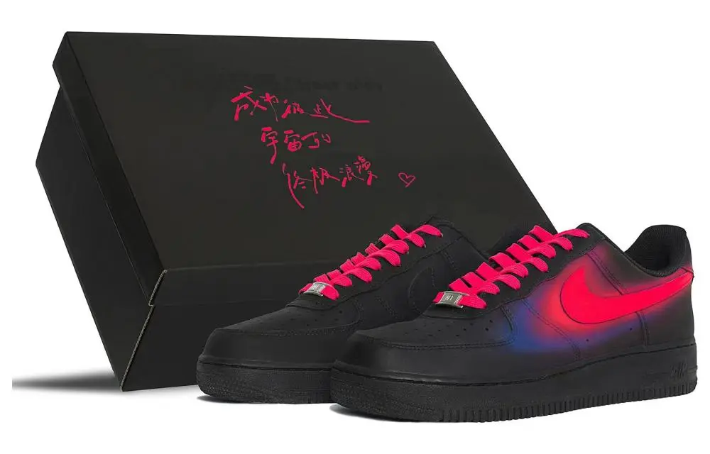 Nike Air Force 1 Low-Top Skateboard Shoes Men's Pink Black