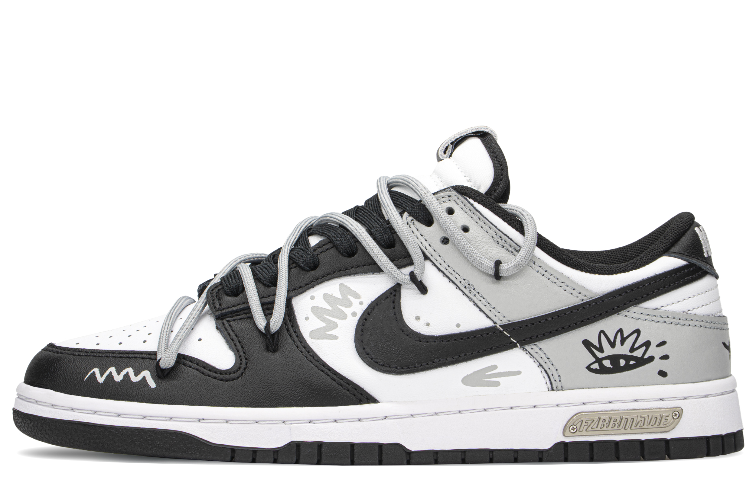 Nike Dunk Low top Skateboard Shoes Unisex Black White Gray