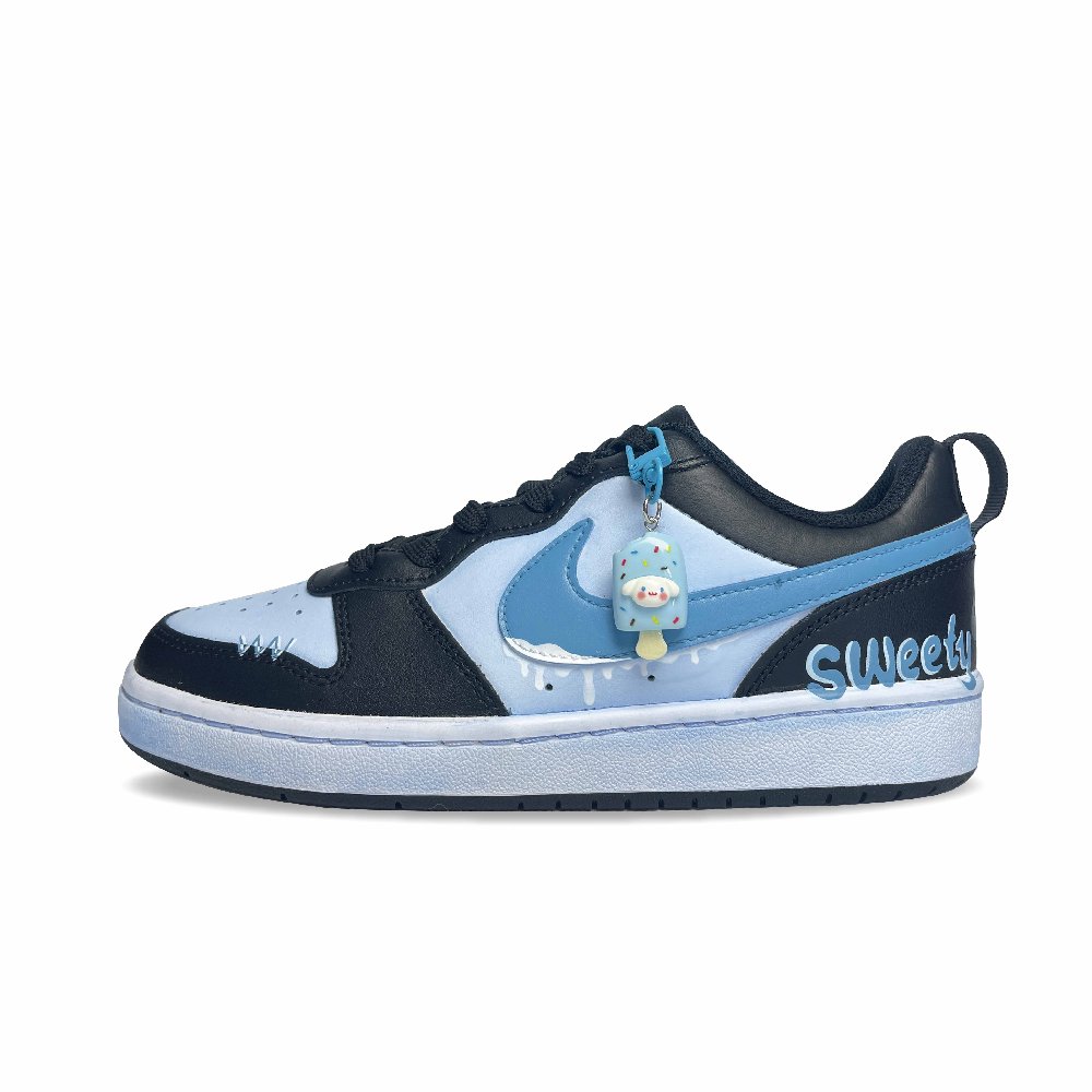 Nike Court Borough Low-Top Skateboard Shoes Women's Light Blue