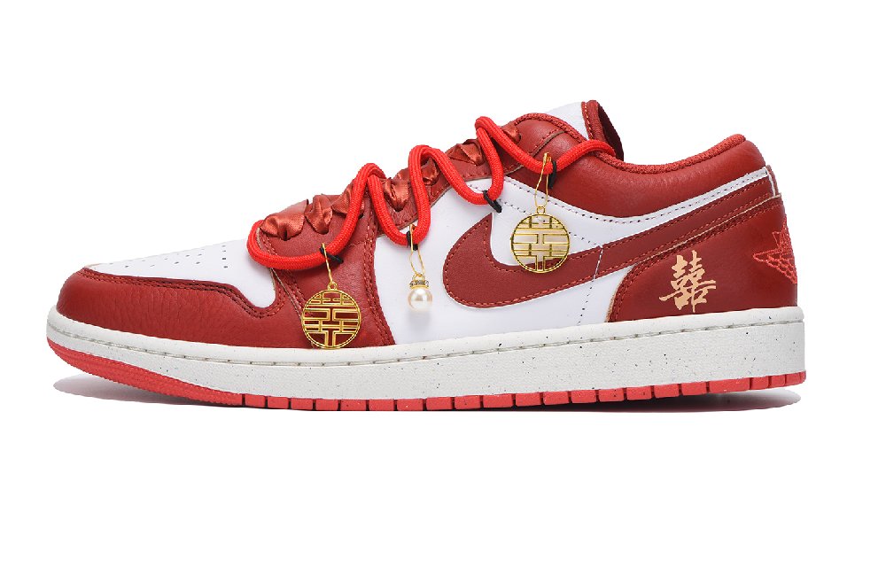 Jordan Air Jordan 1 Vintage Basketball Shoes Men Low Top Red White
