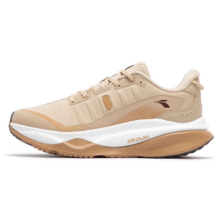 361° Red Flame 4 Anti-Slip Wear-Resistant Low-Top Running Shoes Men's Beige