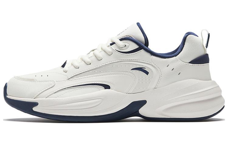 Anta ACE Anti-Slip Wear-Resistant Low-Top Sports Casual Shoes Men's White Dark Blue