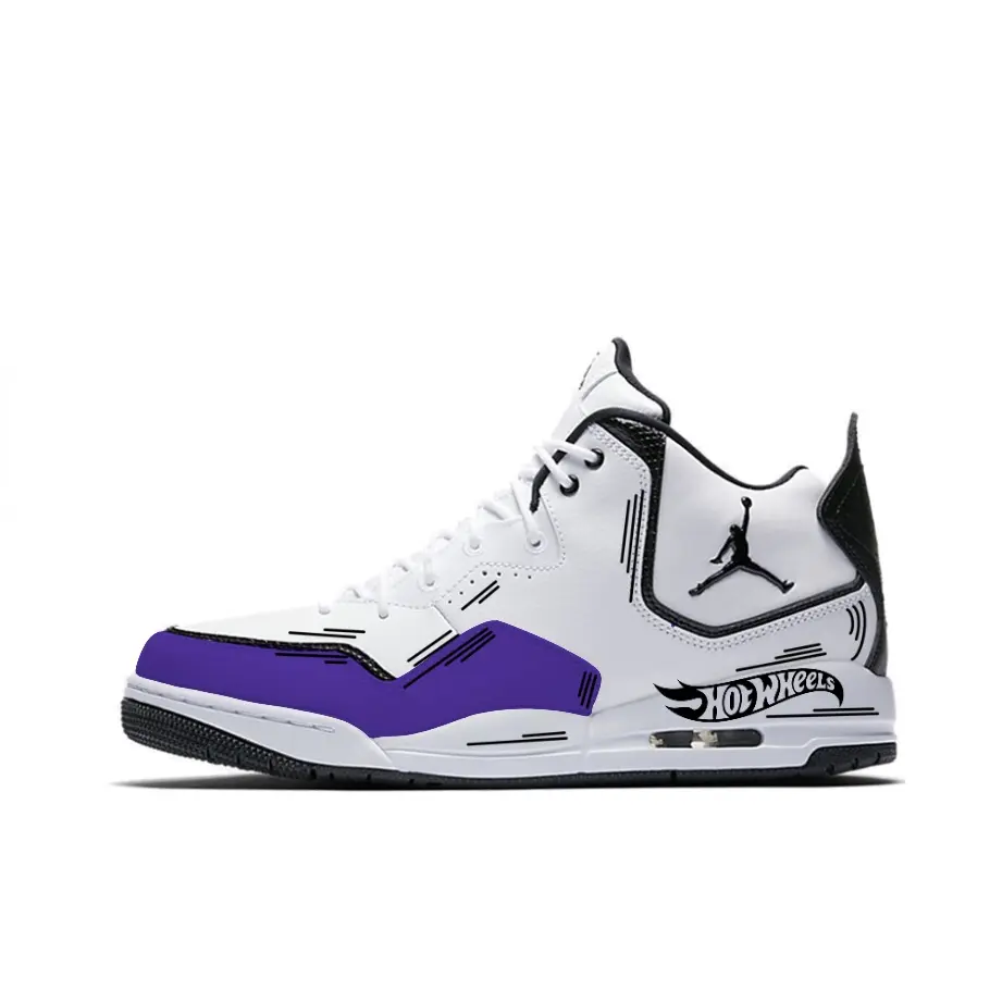 Jordan Courtside 23 Abrasion Resistant Mid top Vintage Basketball Shoes Unisex Blue White