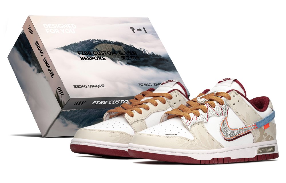 Nike Dunk Anti-Slip Wear-Resistant Low-Top Skateboard Shoes Men's Brown Red