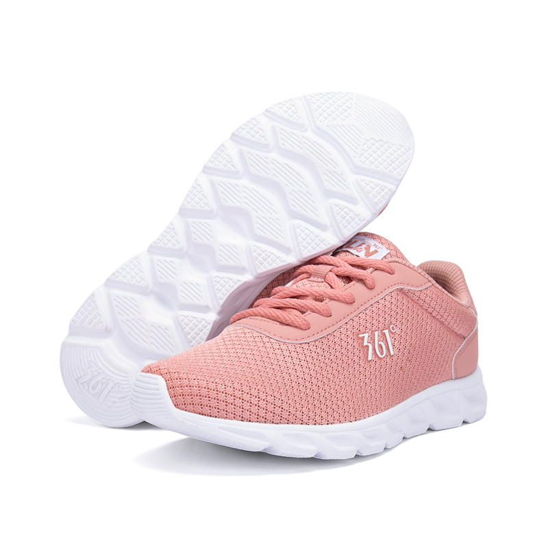 361° Cushioning Wear-Resistant Low-Top Casual Running Shoes Women's Pink White