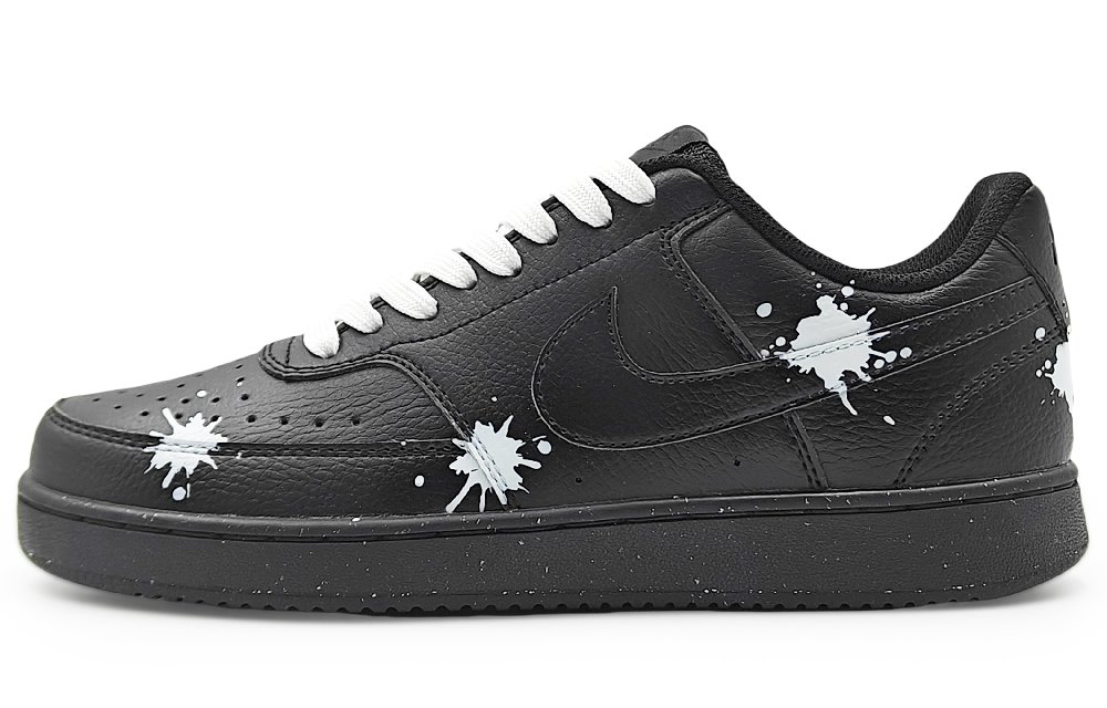 Nike Court Vision Low Top Skateboard Shoes Unisex Black White