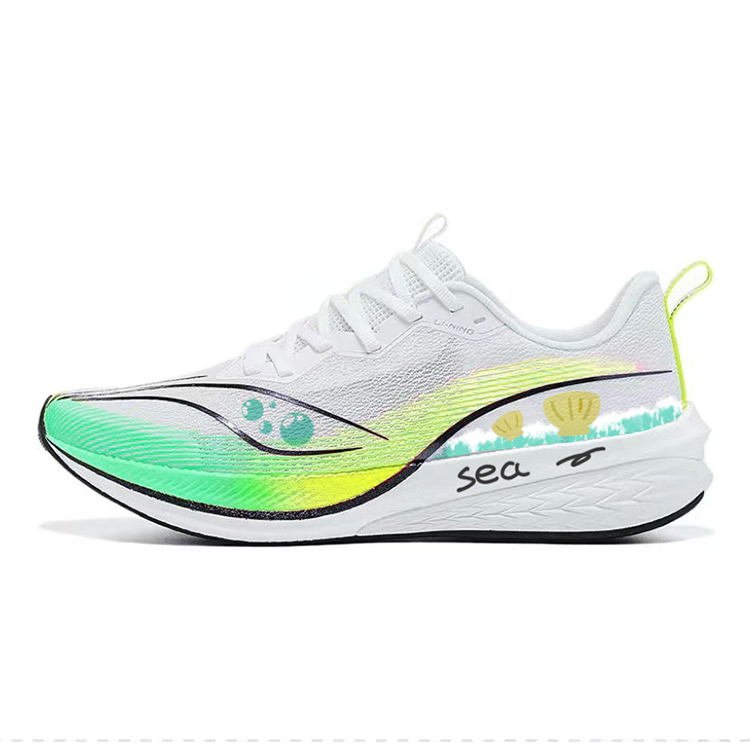 LiNing Red Hare 6 Pro Cushioning Anti-Slip And Wear-Resistant Low-Top Casual Running Shoes Men's White Green