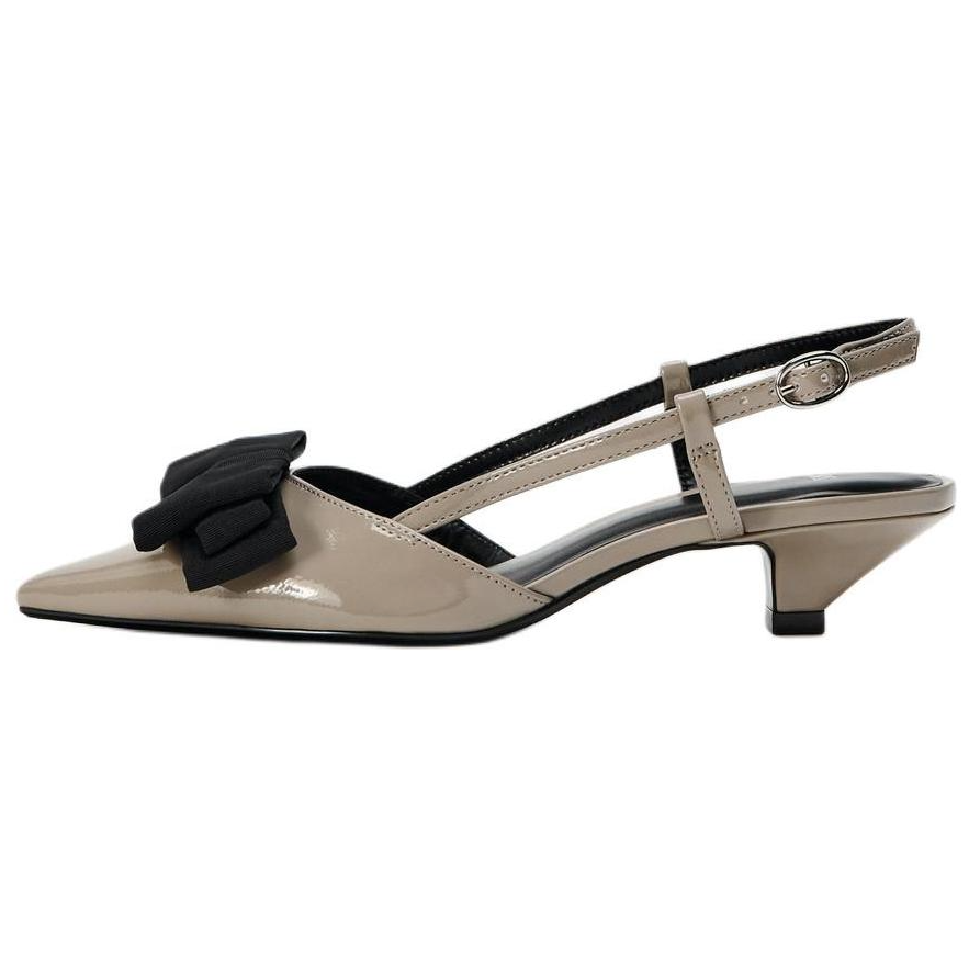 ZARA Cone Heel High Heels 3.5cm Women's Gray