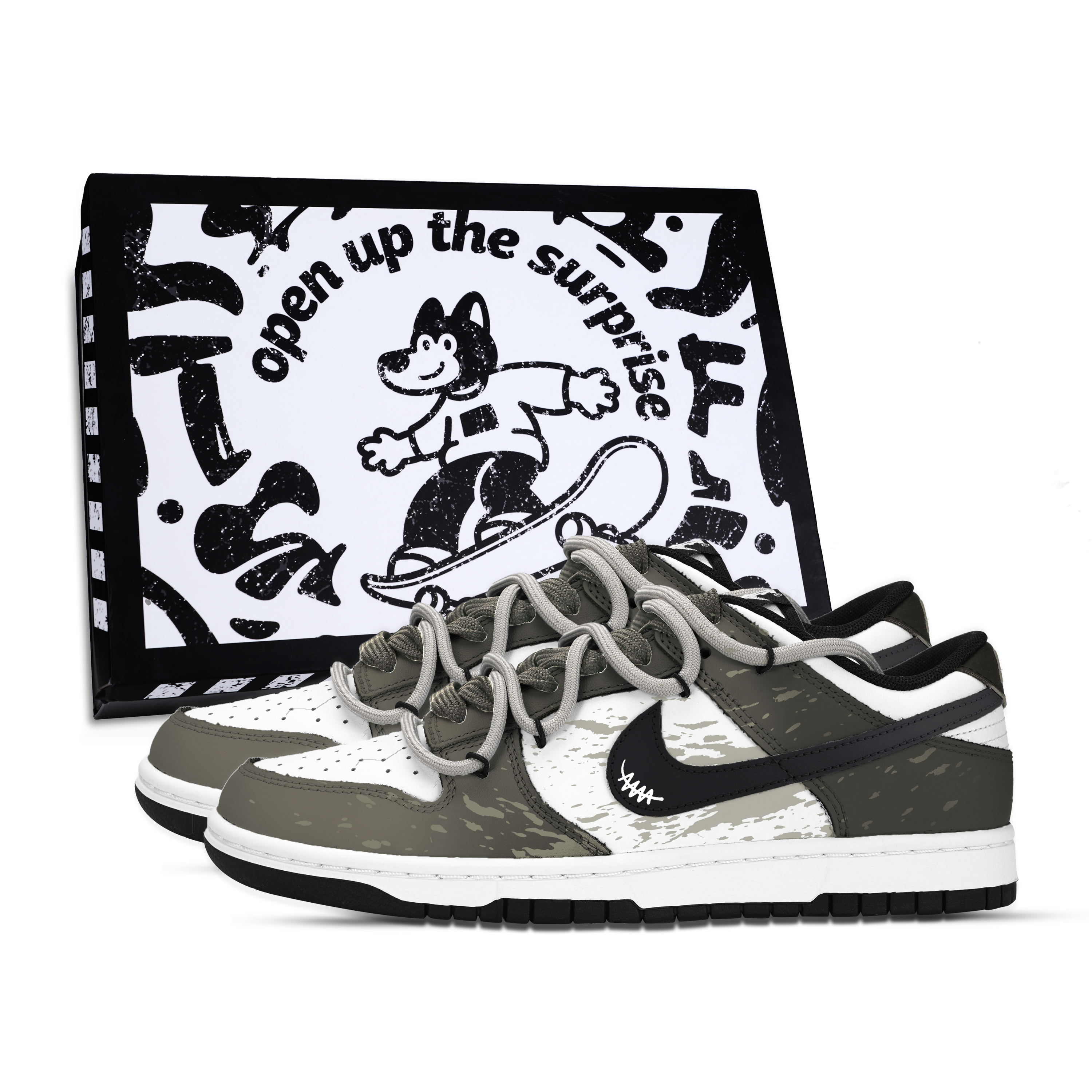 Nike Dunk Shadow Trace Shoe Box Abrasion Resistant Low top Skateboard Shoes Unisex Green White Black купить в интернет-магазине Yoocart с быстрой доставкой по России.