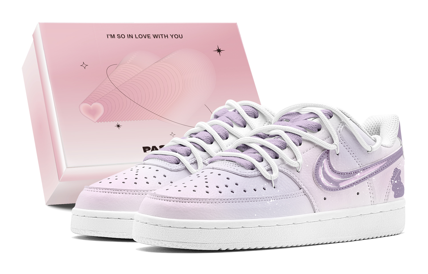 Nike Court Vision Low Skateboard Shoes Women's Low top Pink