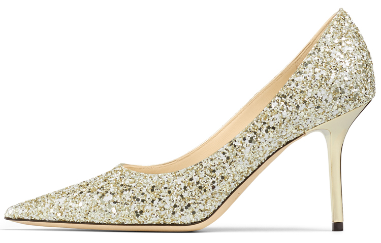 Jimmy Choo LOVE Slim Heel High Heels 8.5cm Women's Light Yellow White