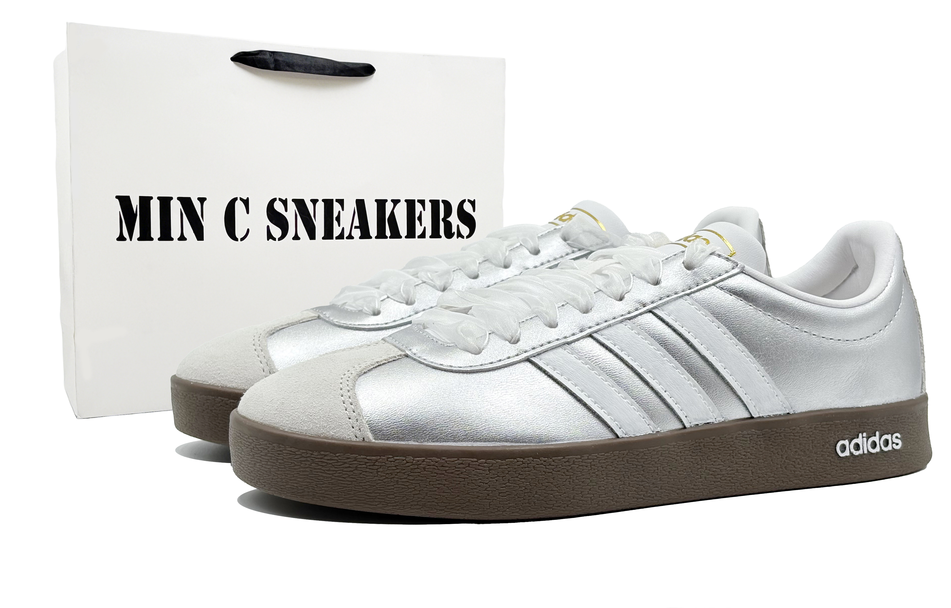 Adidas VL COURT 2.0 Box, Heos Space, Starry Whisper Abrasion Resistant Low top Skateboard Shoes Unisex