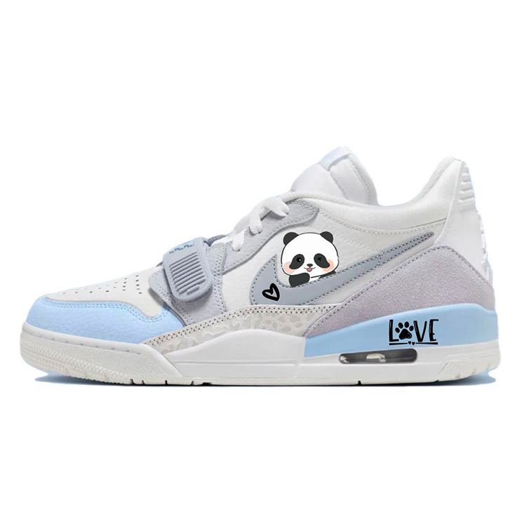 Jordan Legacy 312 Slip Resistant, Abrasion Resistant, Breathable Low Top Vintage Basketball Shoes Men's White Gray Blue