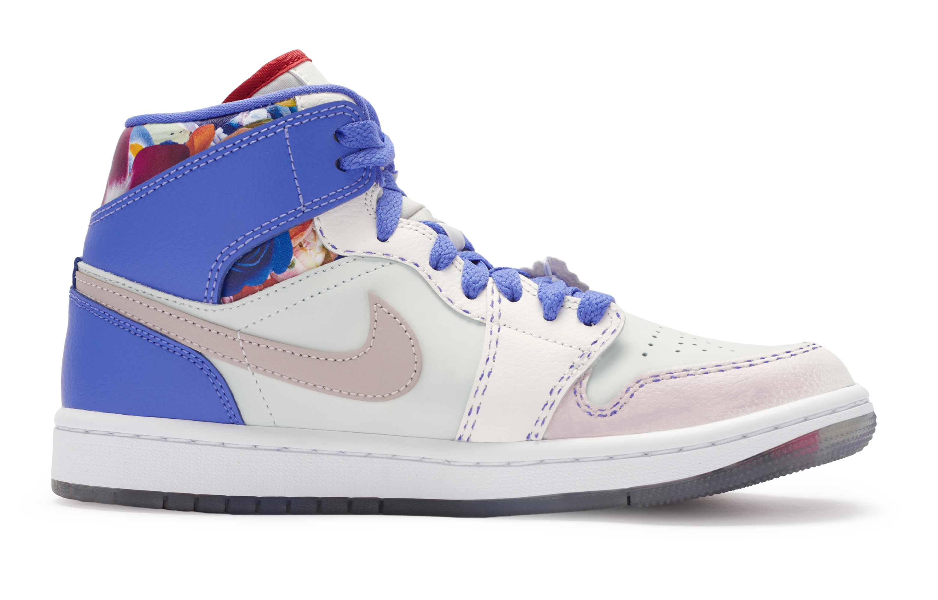 Jordan Air Jordan 1 811 Manufacture Secret Garden High-Top Vintage Basketball Shoes Women's Beige Purple Pink
