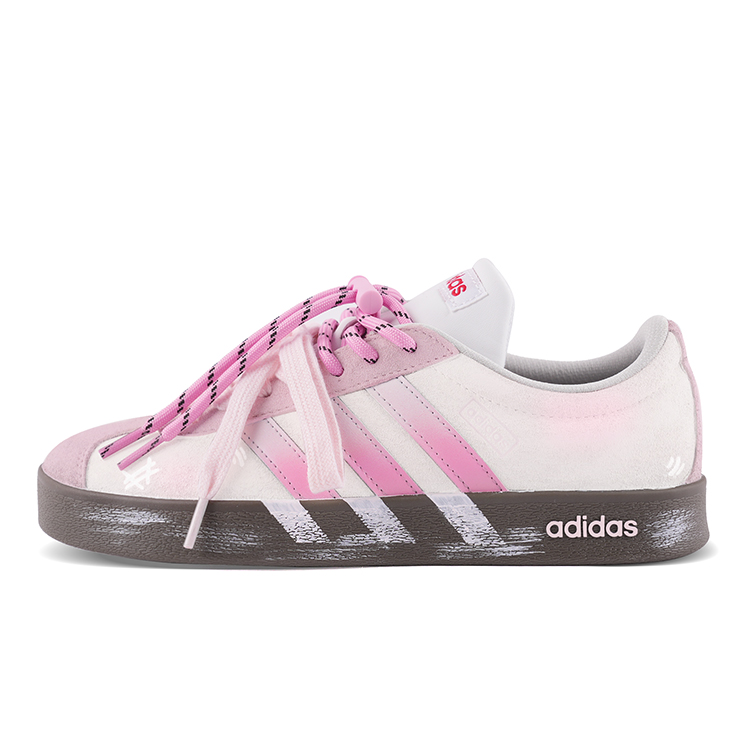 Adidas VL COURT 2.0 Cushioning, Wear Resistant Low Top Skateboard Shoes Unisex Pink White