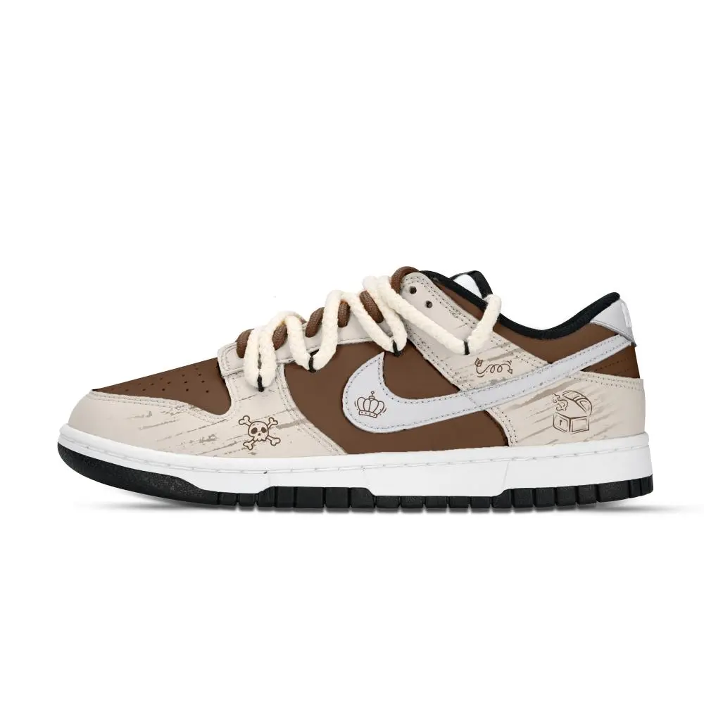 Nike Dunk Unlock The Treasure Slip Resistant Abrasion Resistant Low top Skateboard Shoes Unisex Yellow Brown Gray