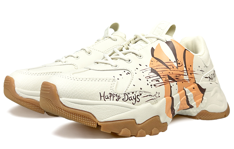 MLB Big Ball Chunky Low-Top Chunky Sneakers Unisex Beige Orange