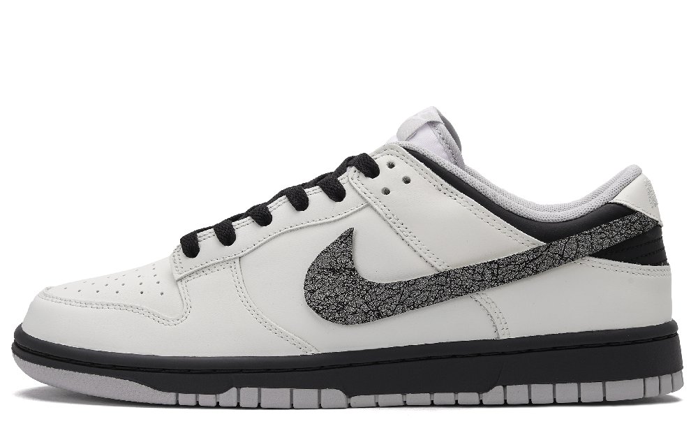 Nike Dunk Anti Slip Wear Resistant Low Top Skateboard Shoes Unisex Beige Black