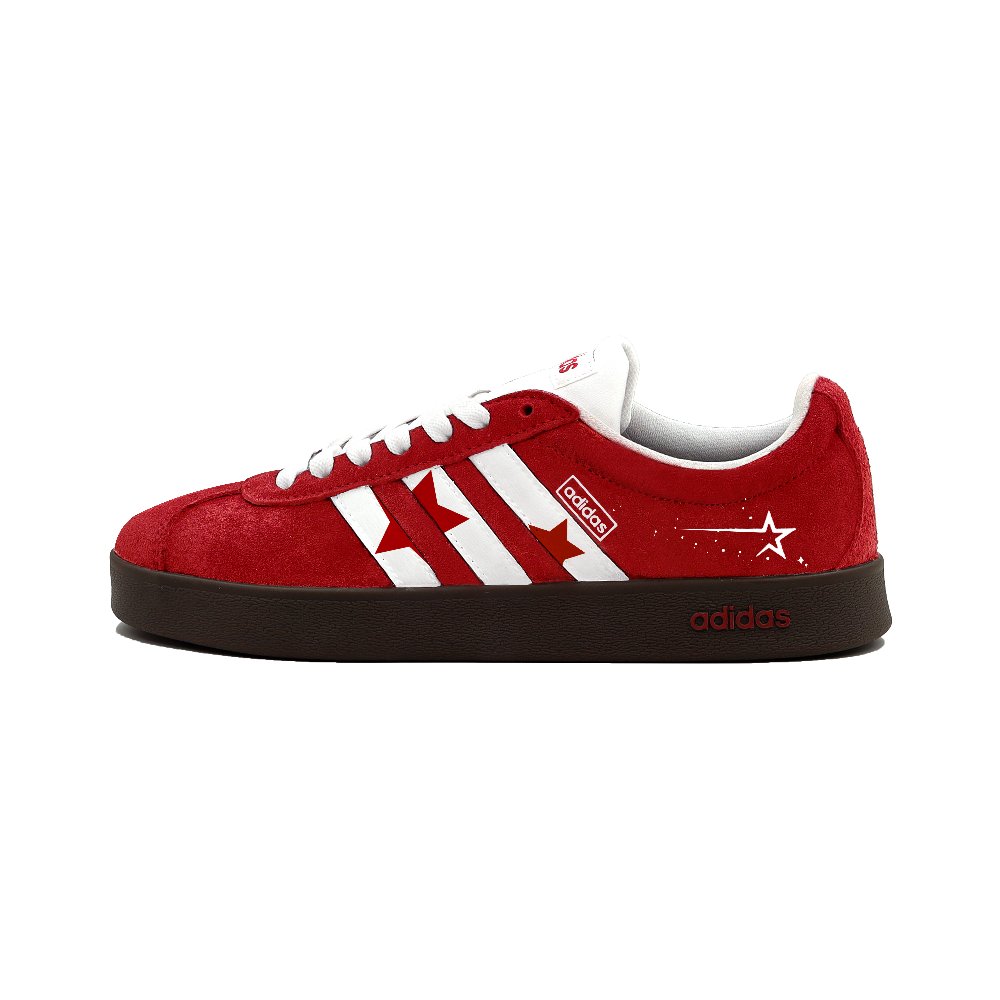 Adidas VL COURT 2.0 Shock Absorbers Low Top Skateboard Shoes Unisex Red