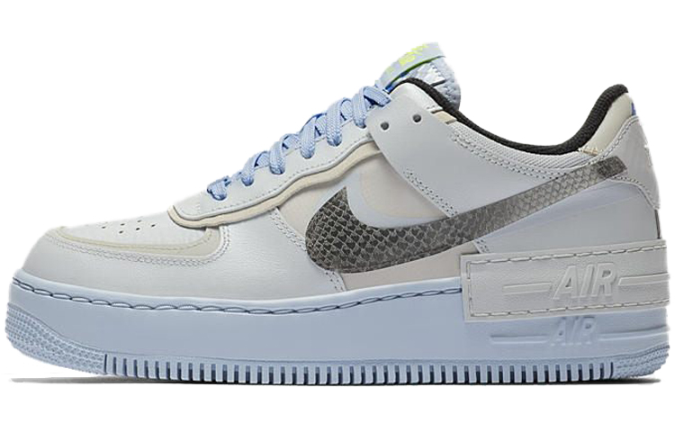 Nike Air Force 1 Low Shadow Pure Platinum Snakeskin Blue Women's
