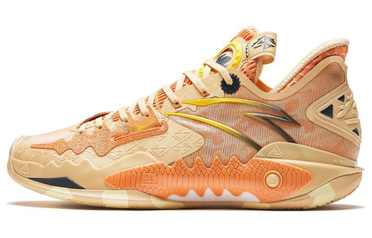 Anta Shock Wave 5 Sand Lizard Cushioning And Breathable High Top Basketball Shoes Men's Apricot Yellow
