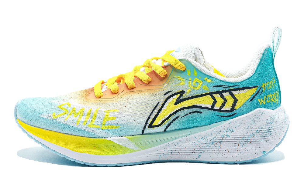 LiNing Wuyue Cushioning Abrasion Resistant Breathable Low top Casual Running Shoes Men's White Blue Green