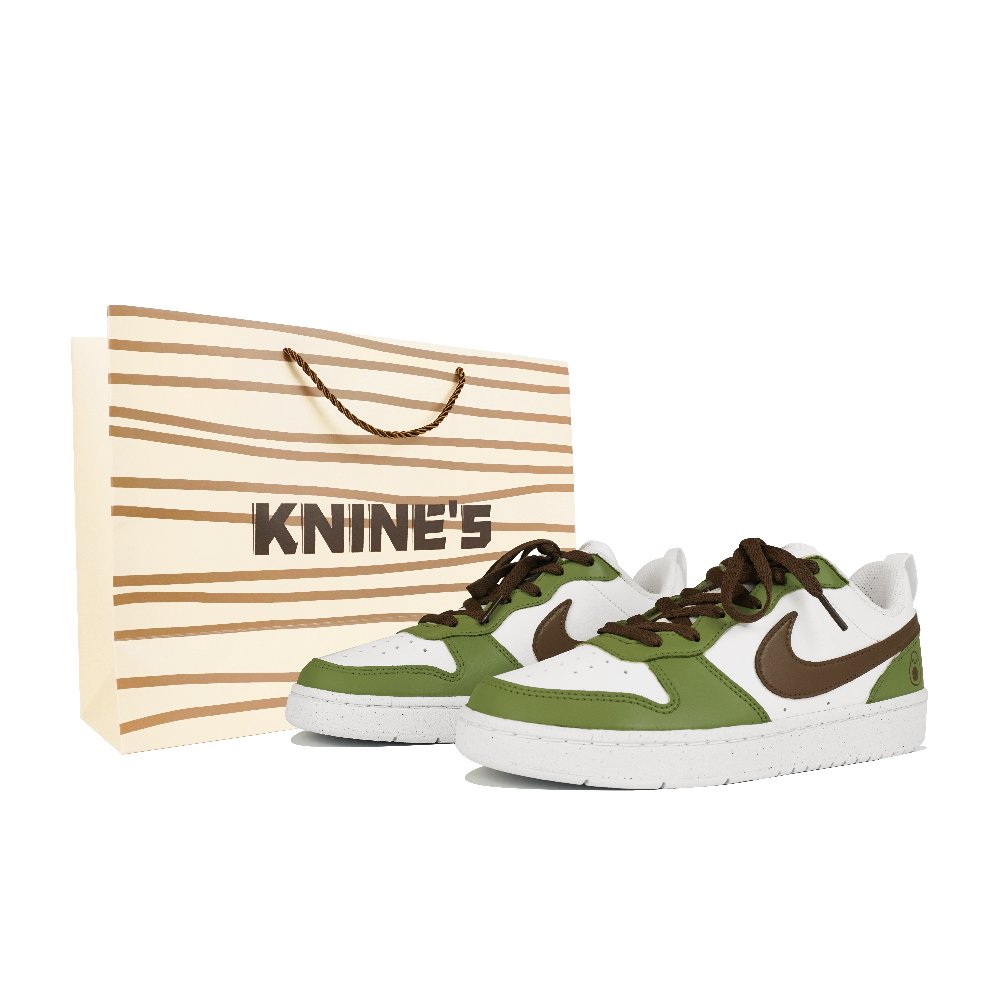 Nike Court Borough Kuji Low-Top Skateboard Shoes GS Brown Green