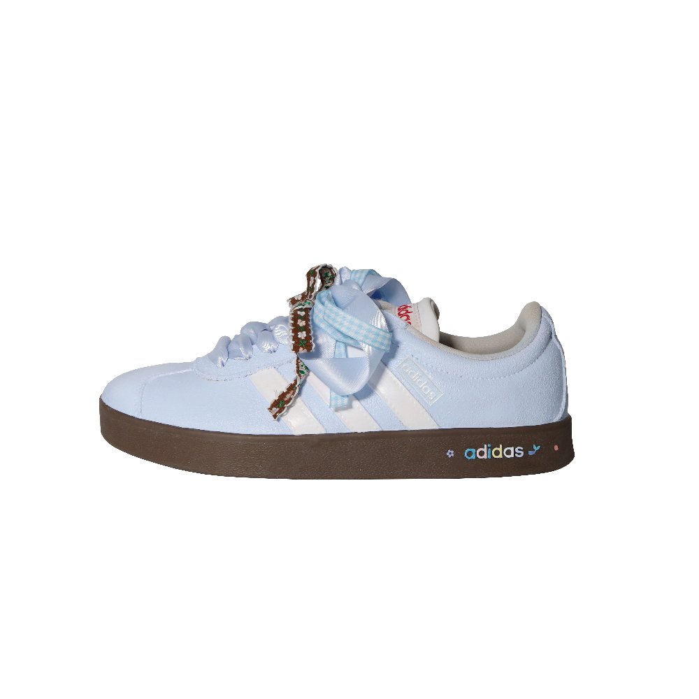 Adidas VL COURT 2.0 Van Gogh Fantasy Coverage Balance Low Top Skateboard Shoes Unisex Sky Blue