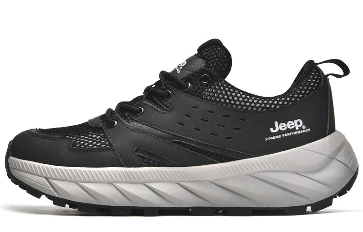 Jeep Cushioning Anti-Slip And Wear-Resistant Breathable Coverage Support Low-Top Casual Shoes Unisex Black