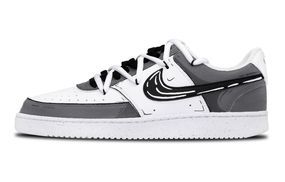 Nike Court Vision Low Anti Slip Wear Resistant Low Top Skateboard Shoes Men's Gray White