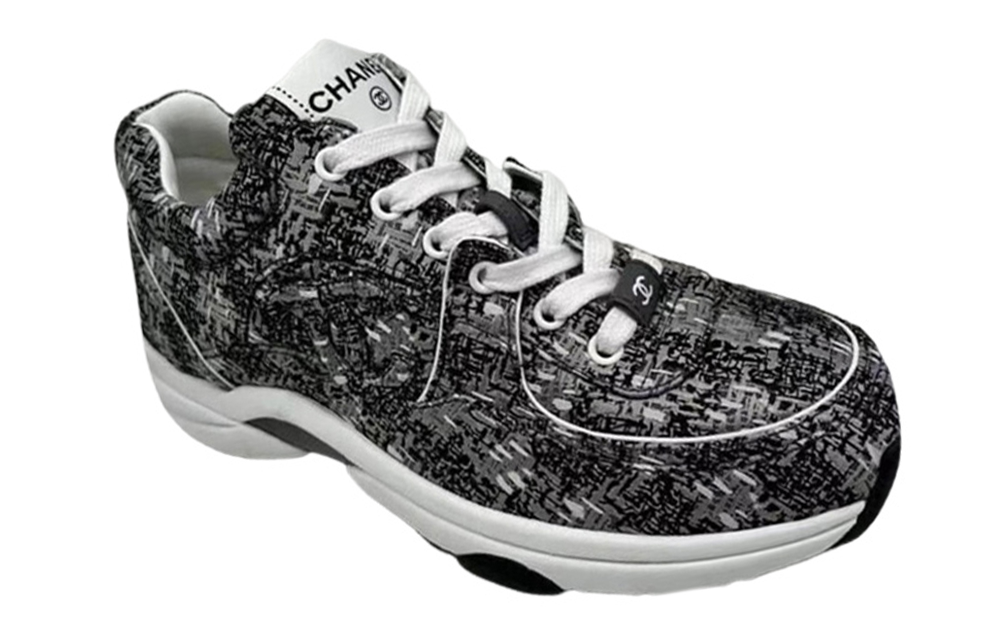 CHANEL Low top Casual Shoes Women's Black White