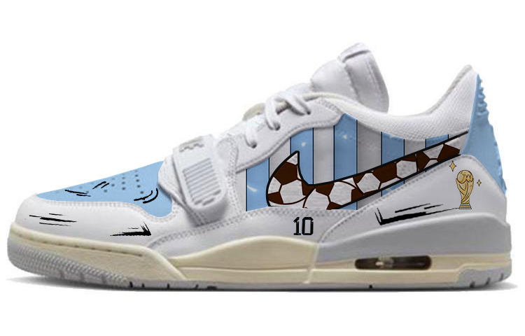 JORDAN Legacy 312 Vintage Basketball Shoes Men Low Top Blue/White