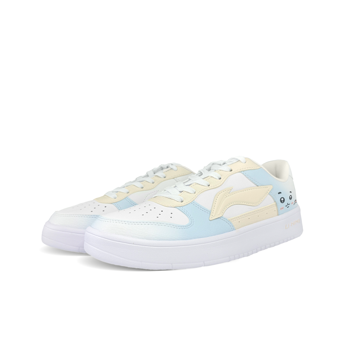 LiNing Pontoon Boats Slip Resistant Abrasion Resistant Low top Skateboard Shoes Women's White Yellow Blue купить в интернет-магазине Yoocart с быстрой доставкой по России.