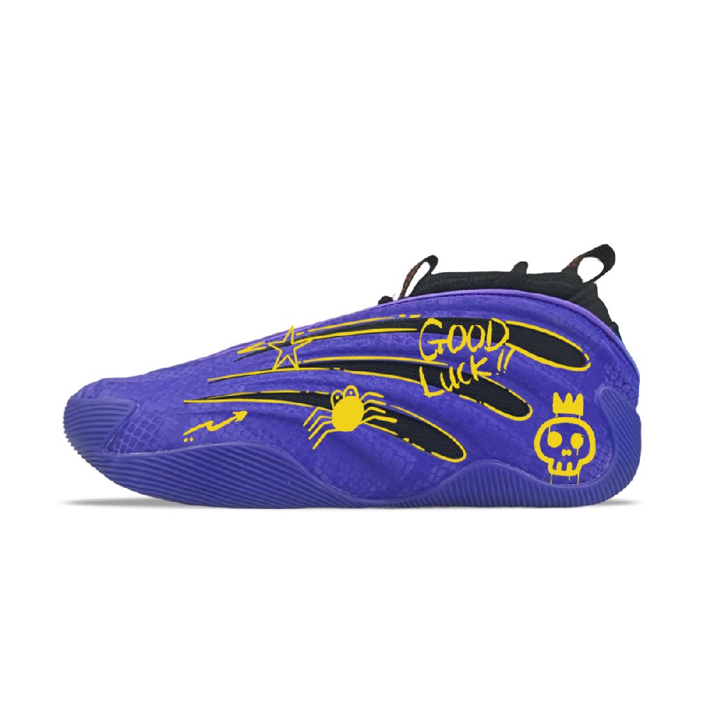 Adidas Harden Vol.9 Abrasion Resistant Mid Top Basketball Shoes Men's Purple Black