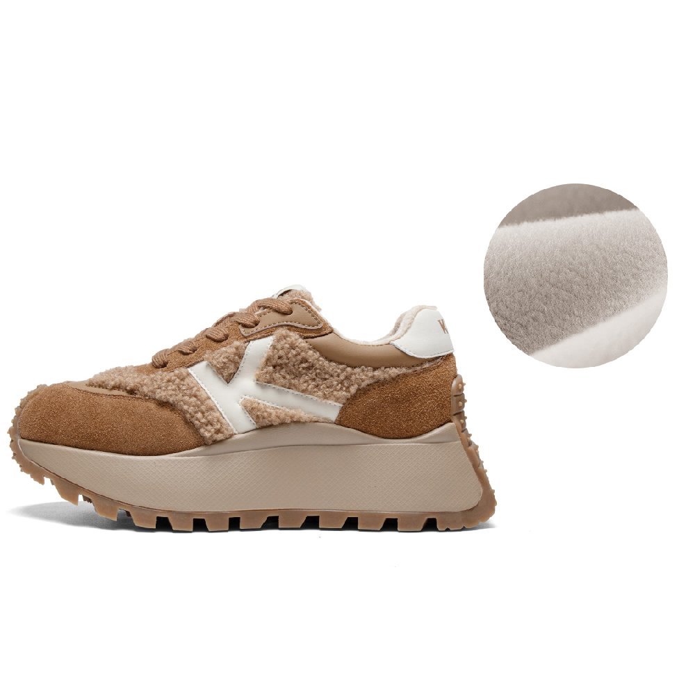Kappa Lightweight Anti-Slip Low-Top Chunky Sneakers Women's Stag Brown
