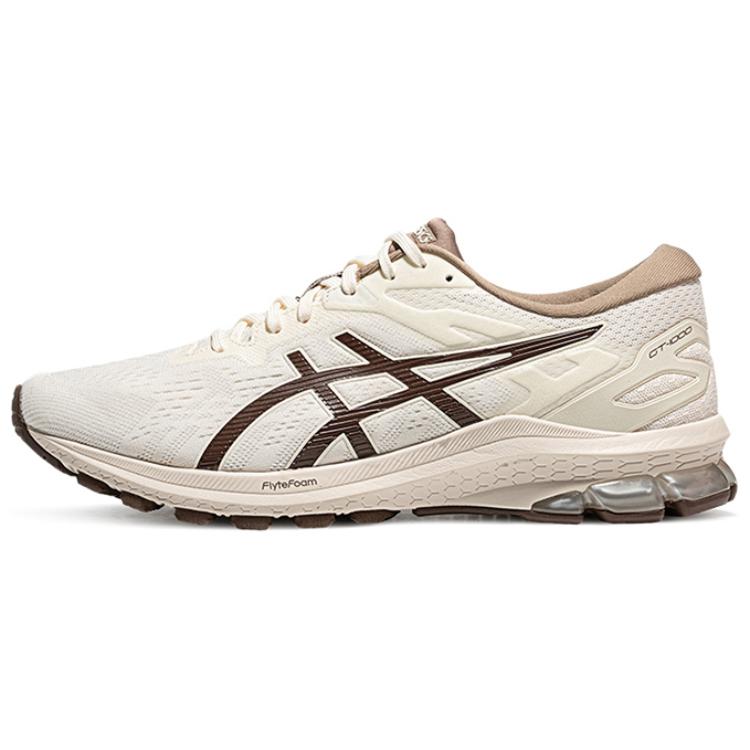 Asics GT-1000 10 Slip-Resistant Breathable Rebound Low-Top Running Shoes Men's White Brown