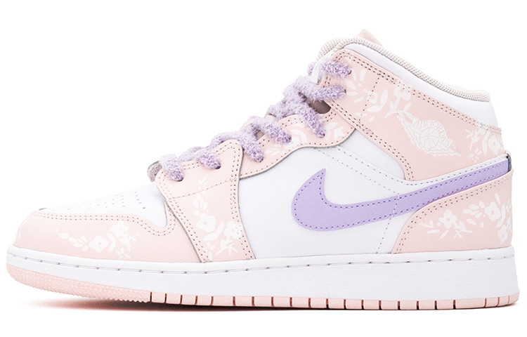 Jordan Air Jordan 1 High-Top Vintage Basketball Shoes GS Pink White